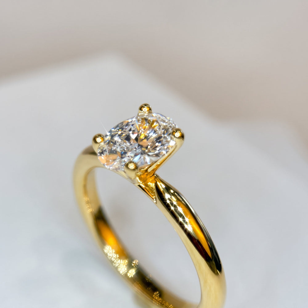 1.04 Ct Oval Lab-Grown Diamond Solitaire Engagement Ring in 14K Yellow Gold — D/VVS2 IGI Certified — View 4
