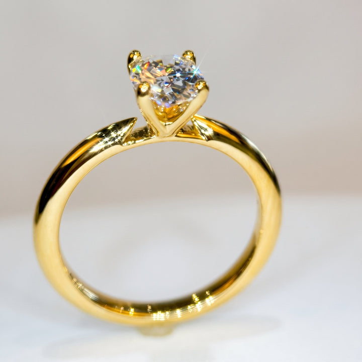 1.04 Ct Oval Lab-Grown Diamond Solitaire Engagement Ring in 14K Yellow Gold — D/VVS2 IGI Certified — View 2