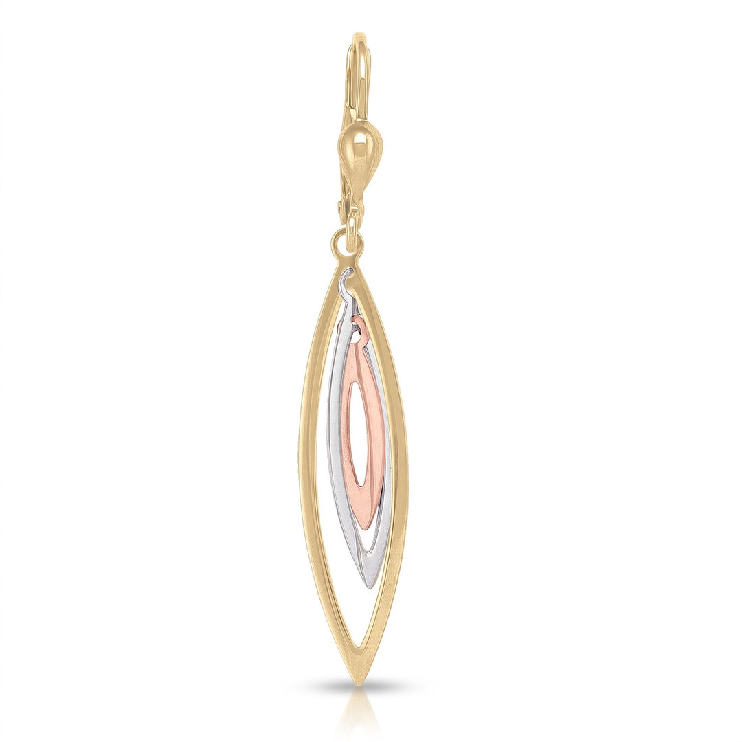 Tri Colour Fancy Drop Earrings