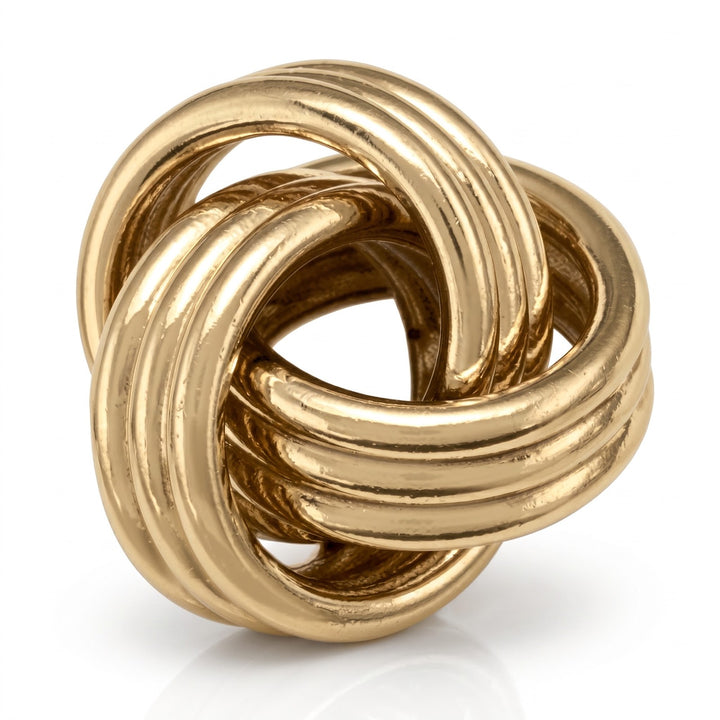 Yellow Gold Love Knot Stud Earrings