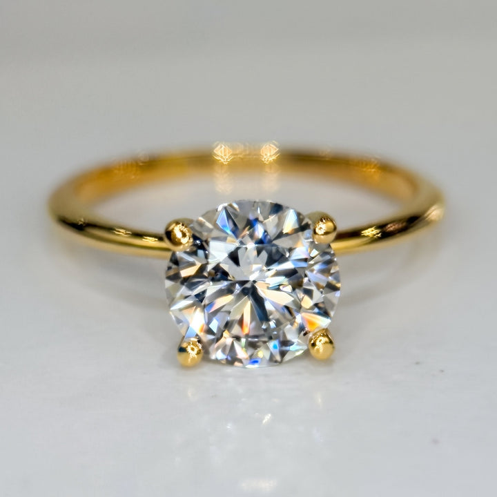 1.51 Ct Round Lab-Grown Diamond Solitaire Engagement Ring in 14K Yellow Gold — D/VVS2 IGI Certified — View 2
