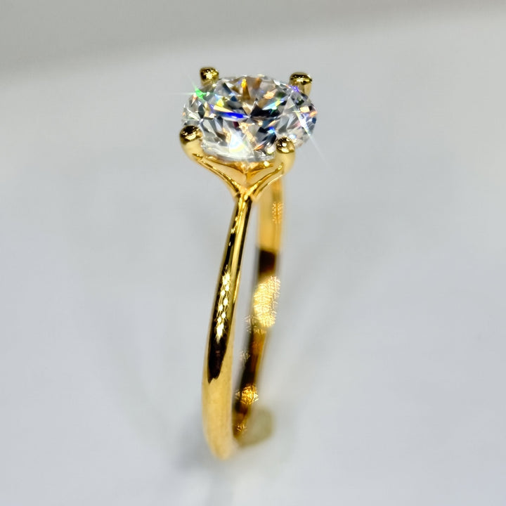 1.51 Ct Round Lab-Grown Diamond Solitaire Engagement Ring in 14K Yellow Gold — D/VVS2 IGI Certified — View 3