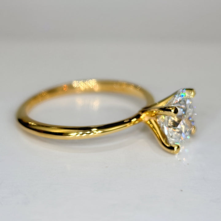 1.51 Ct Round Lab-Grown Diamond Solitaire Engagement Ring in 14K Yellow Gold — D/VVS2 IGI Certified — View 4