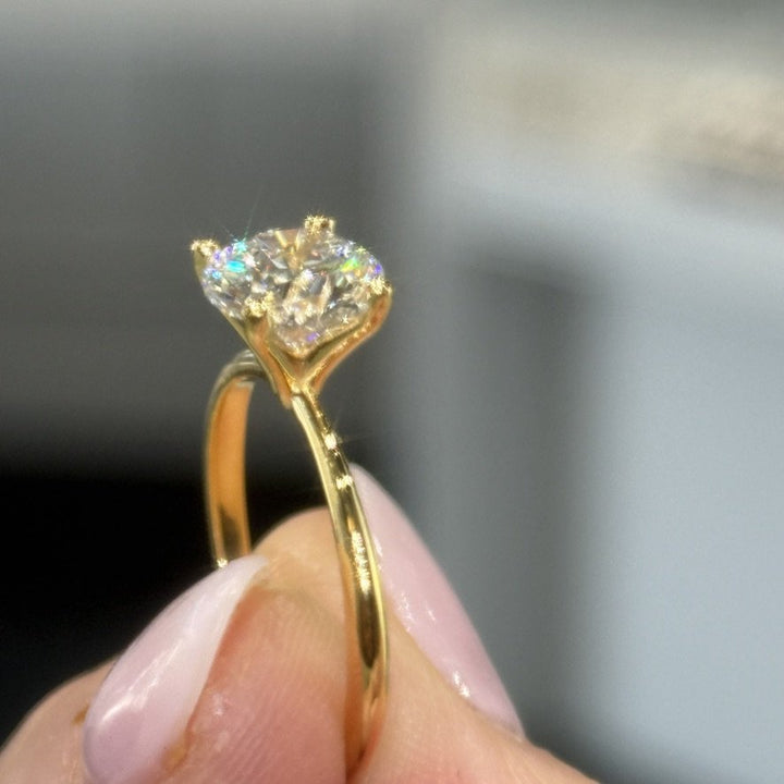 1.51 Ct Round Lab-Grown Diamond Solitaire Engagement Ring in 14K Yellow Gold — D/VVS2 IGI Certified — View 7