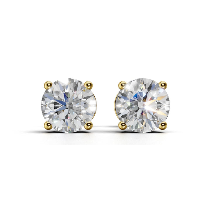 1.5 carat round lab-grown diamond double gallery stud earrings with secure setting