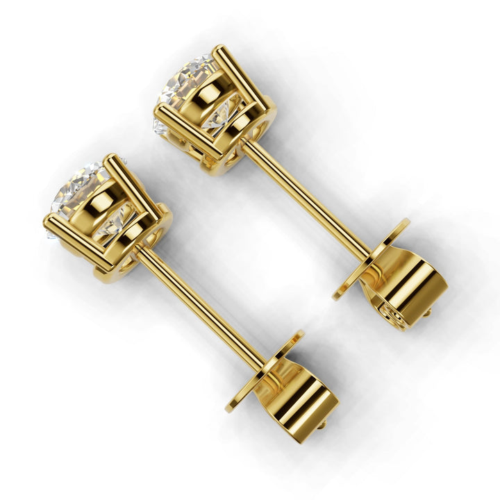 1.5 carat round lab-grown diamond double gallery stud earrings with secure setting