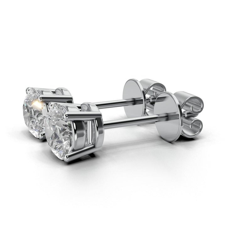 1.5 carat round lab-grown diamond double gallery stud earrings with secure setting