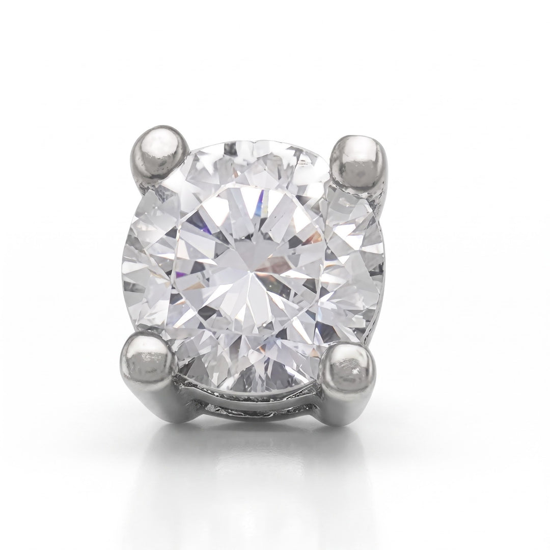 White Gold 4mm CZ Stud Earrings