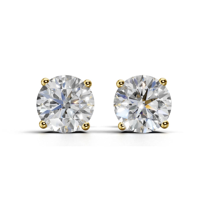 1.7 carat round lab-grown diamond double gallery stud earrings with secure setting