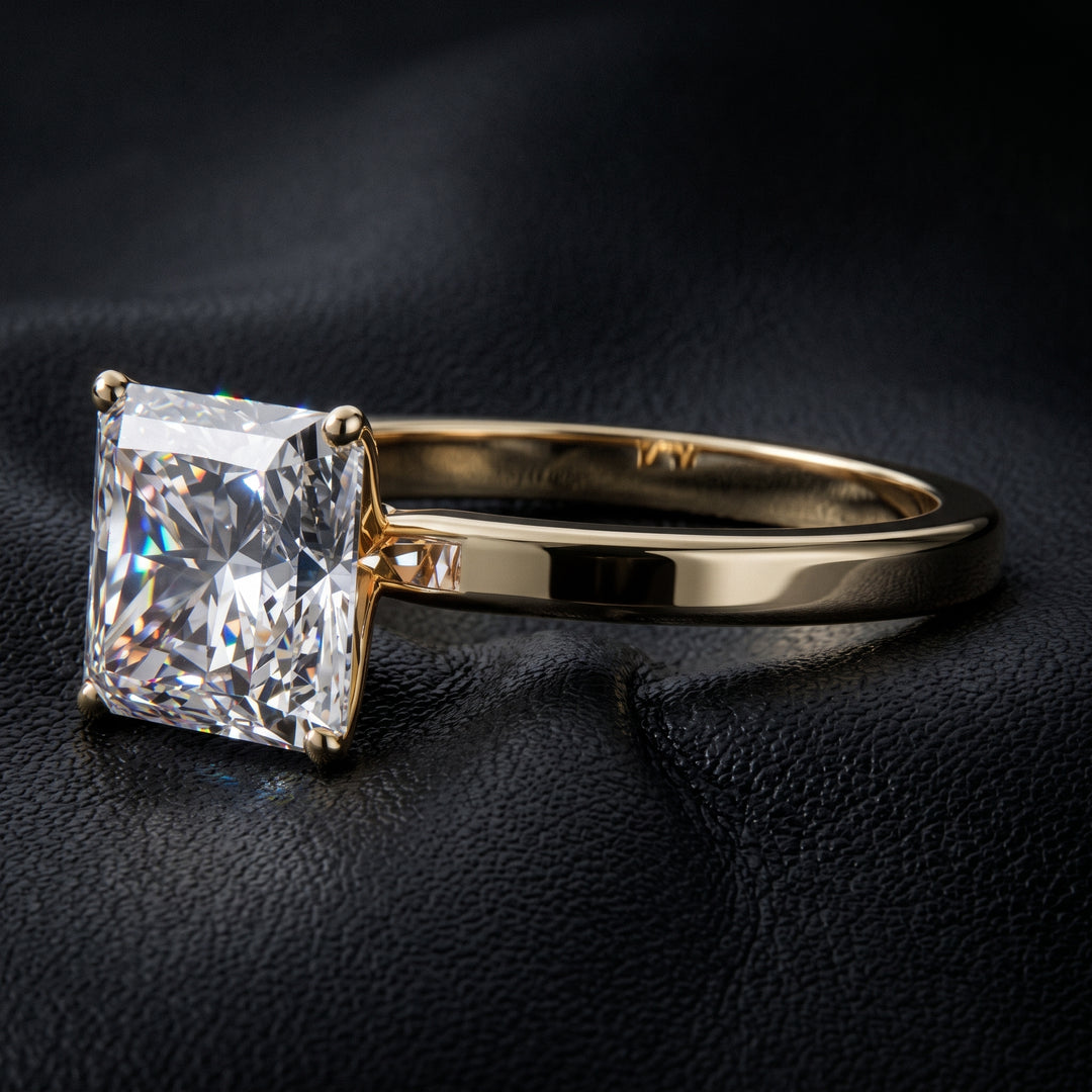1.9 Carat Lab-Grown Square Radiant Diamond Solitaire Engagement Ring