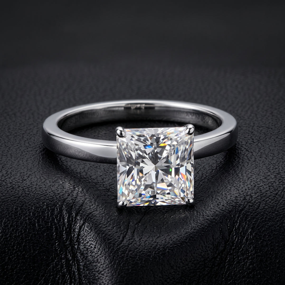 1.9 Carat Lab-Grown Square Radiant Diamond Solitaire Engagement Ring