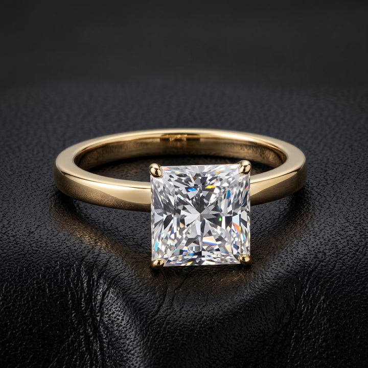 1.9 Carat Lab-Grown Square Radiant Diamond Solitaire Engagement Ring