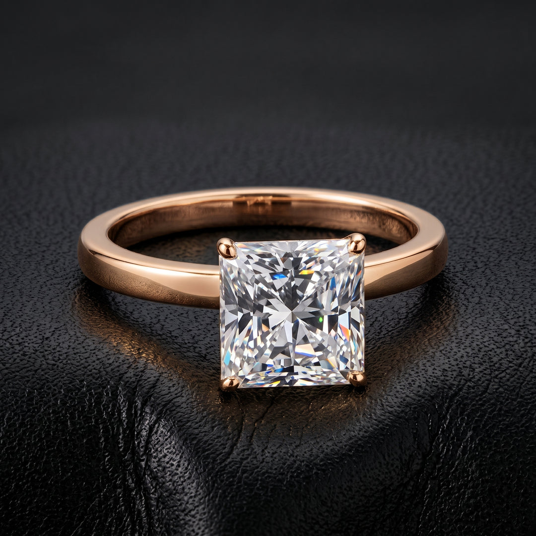 1.9 Carat Lab-Grown Square Radiant Diamond Solitaire Engagement Ring
