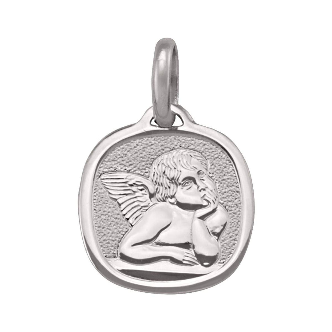White Gold Angel Medal — front view
