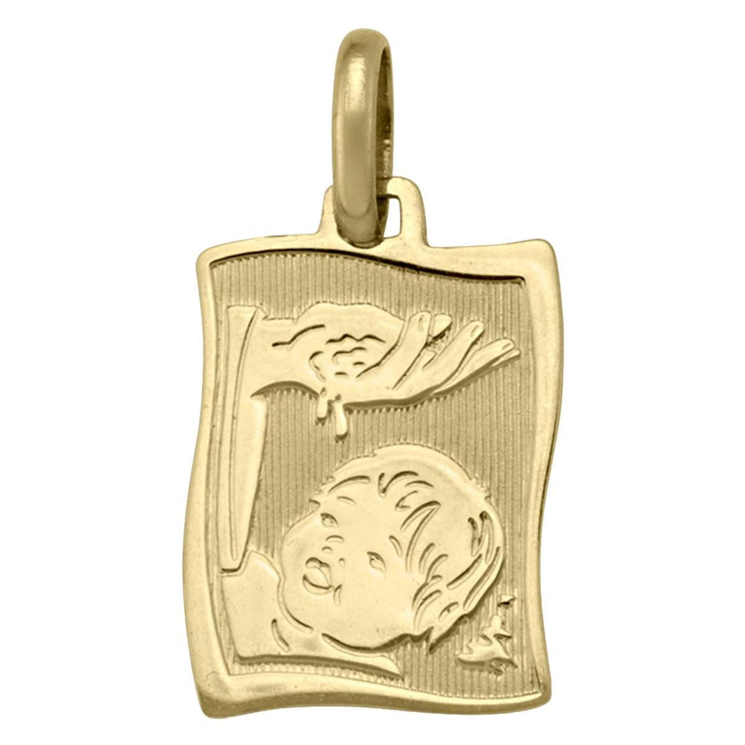 Yellow Gold Baptism Medal — front view