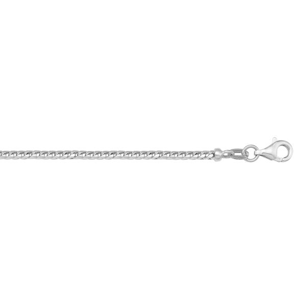 White Gold Solid Franco Chain Necklace — 1.5mm