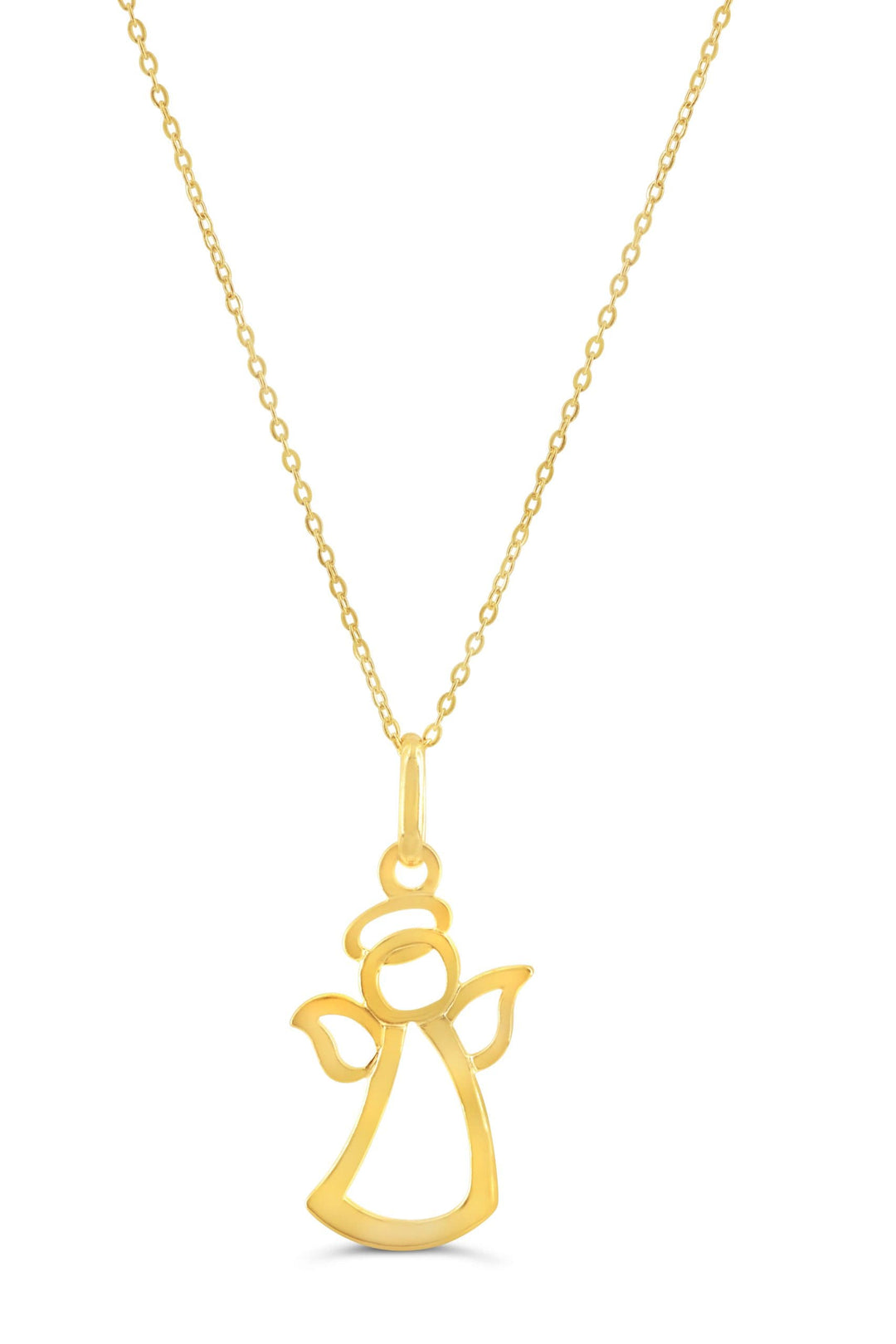 10K Angel Pendant with Cable Chain
