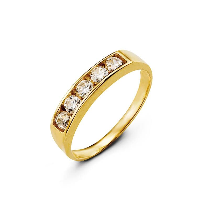 10K Channel-Set CZ Kids Ring
