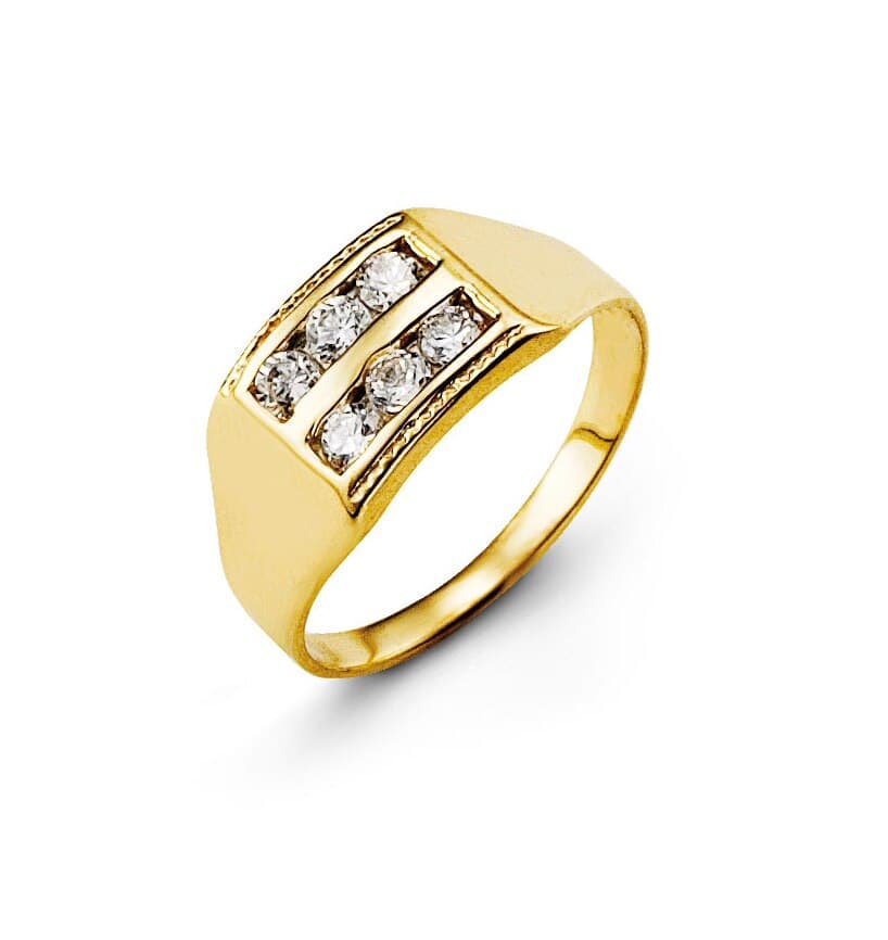 10K Double-Row CZ Kids Ring