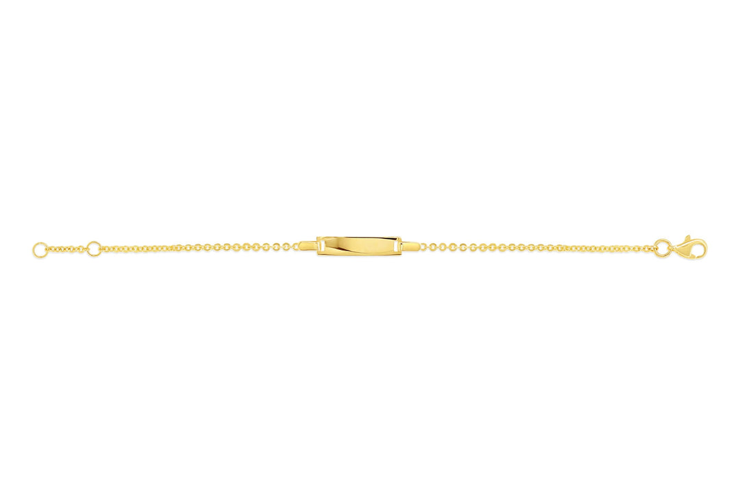 10K Fancy Cable Chain Baby ID Bracelet