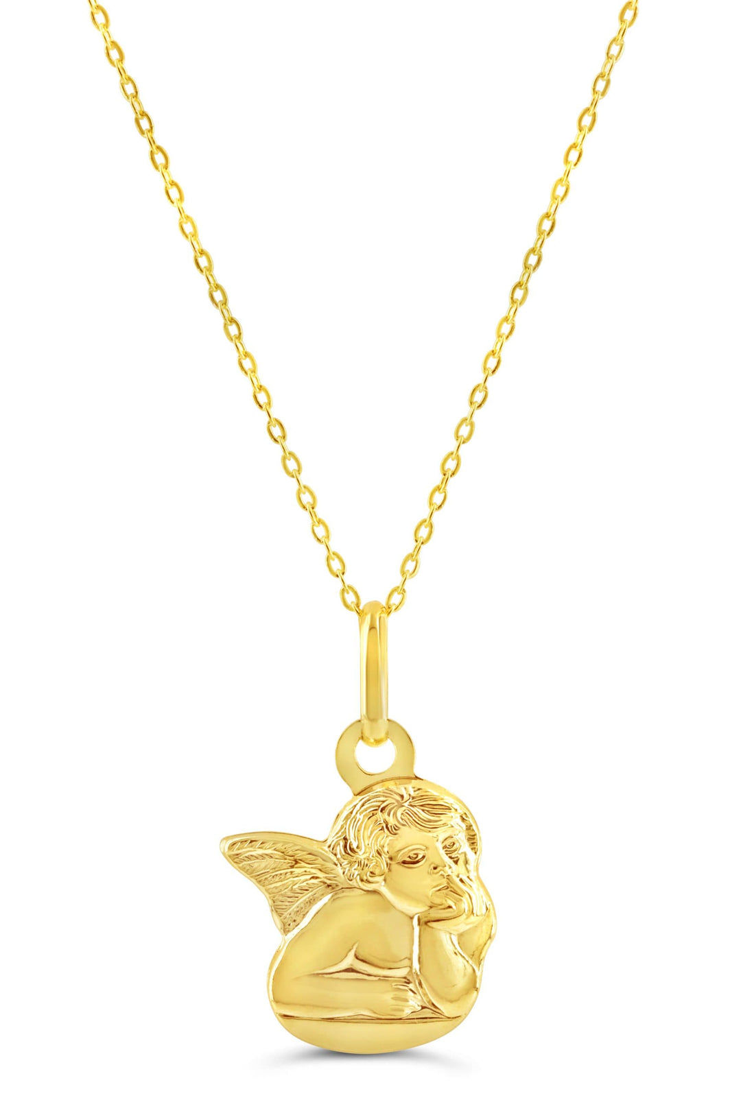 10K Guardian Angel Pendant with Cable Chain