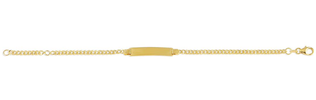 10K Hollow Curb Chain Baby ID Bracelet - 10k Yellow Gold