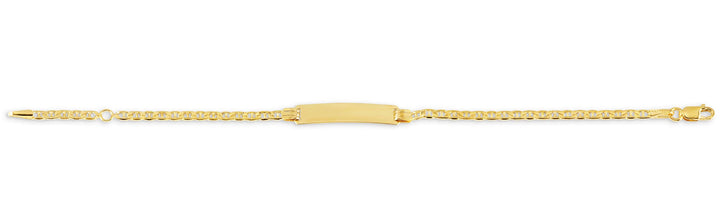 10K Hollow Marine Chain Baby ID Bracelet - 10k Yellow Gold