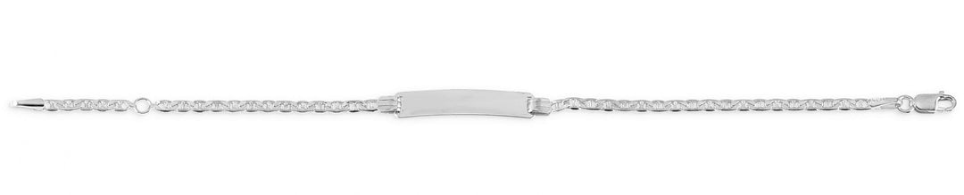 10K Hollow Marine Chain Baby ID Bracelet - 10k White Gold