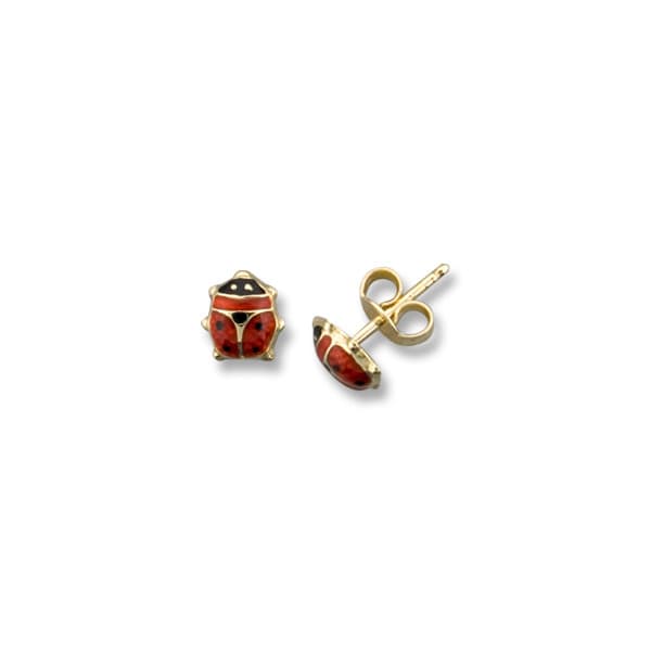 10K Lady Bug Stud Earrings