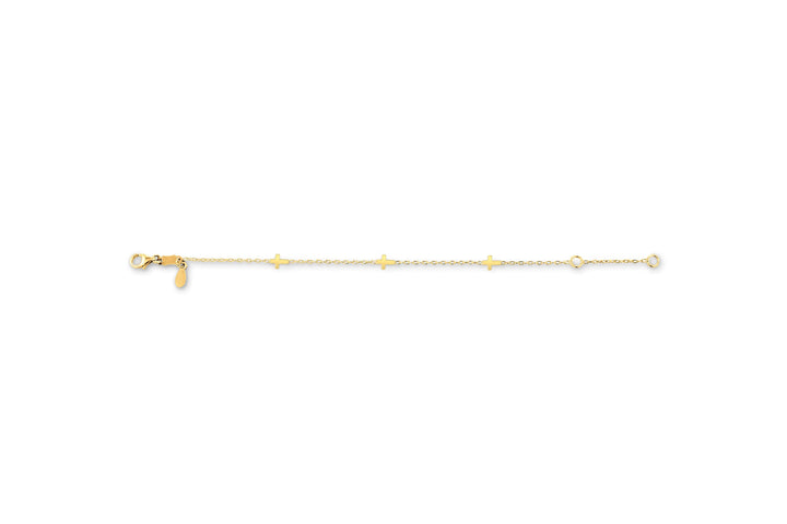 10K Multi-Cross Baby Bracelet - 10k Yellow Gold