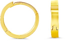 10K Polished Mini Huggie Earrings, 13mm - 10k Yellow Gold