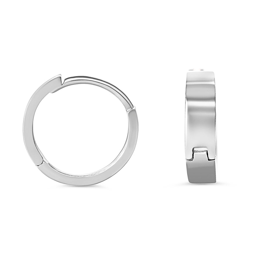 10K Polished Mini Huggie Earrings, 13mm - 10k White Gold