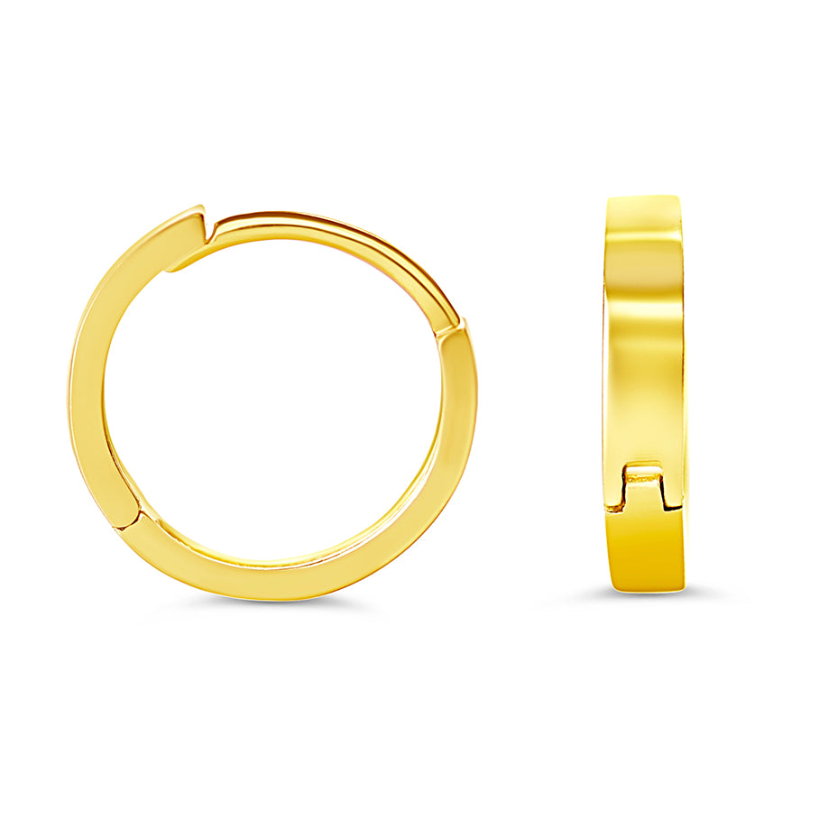 10K Polished Mini Huggie Earrings, 9mm - 10k Yellow Gold