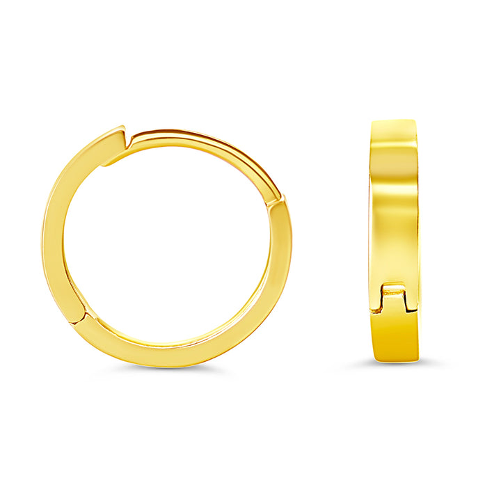 10K Polished Mini Huggie Earrings, 9mm - 10k Yellow Gold