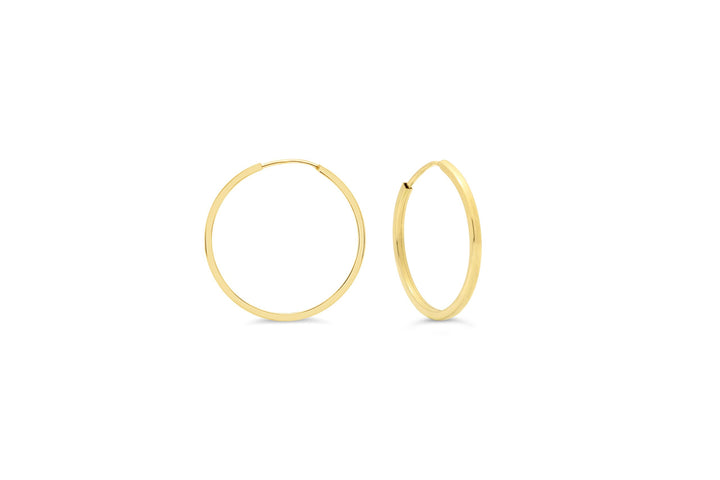 10K Square Tube Endless Sleeper Earrings, Small - 10k Yellow Gold