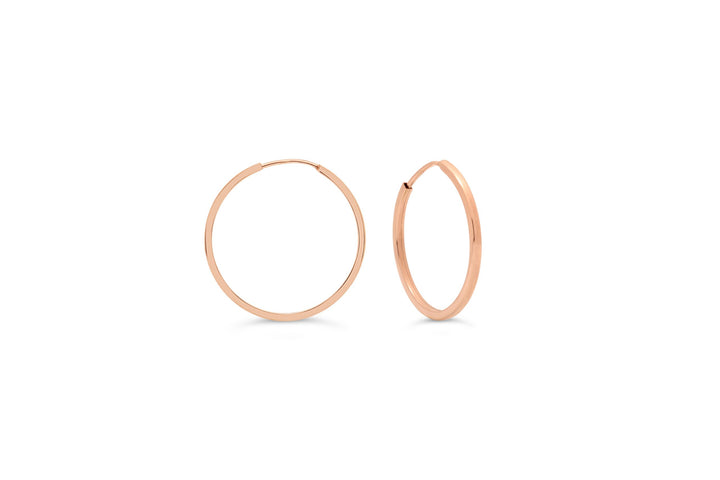 10K Square Tube Endless Sleeper Earrings, Small - 10k Rose Gold