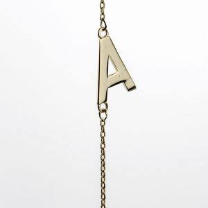 10K Yellow Gold Sideways Initial A Necklace — product photo