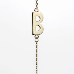 10K Yellow Gold Sideways Initial B Necklace — product photo