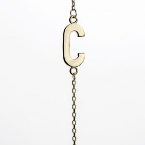10K Yellow Gold Sideways Initial C Necklace — product photo
