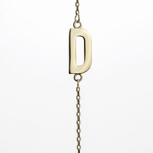 10K Yellow Gold Sideways Initial D Necklace — product photo