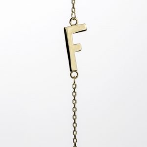 10K Yellow Gold Sideways Initial F Necklace — product photo