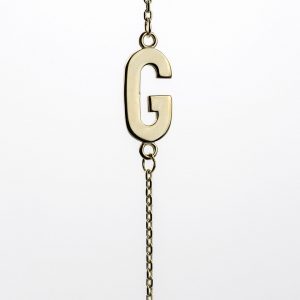 10K Yellow Gold Sideways Initial G Necklace — product photo