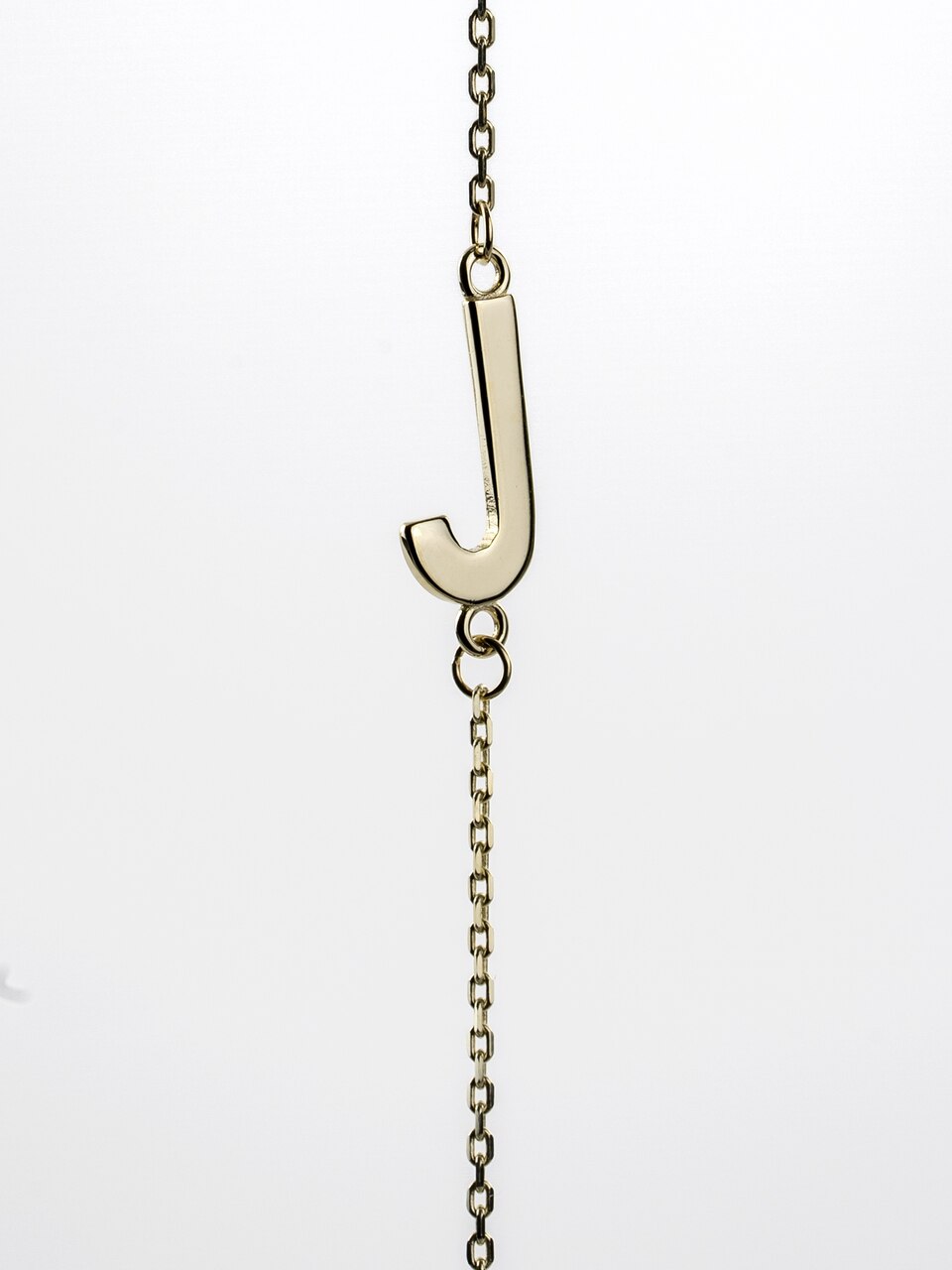 10K Yellow Gold Sideways Initial J Necklace — product photo