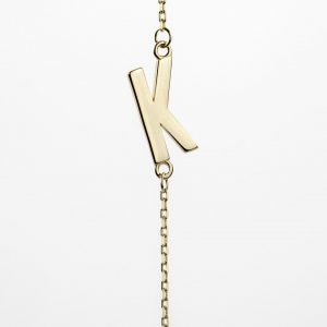 10K Yellow Gold Sideways Initial K Necklace — product photo