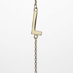 10K Yellow Gold Sideways Initial L Necklace — product photo
