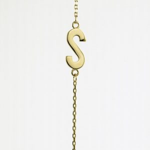 10K Yellow Gold Sideways Initial S Necklace — product photo