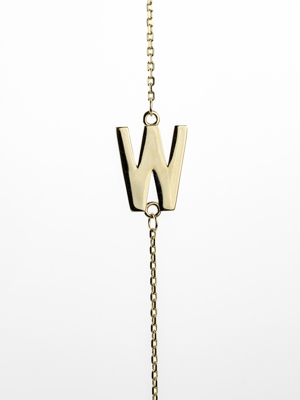 10K Yellow Gold Sideways Initial W Necklace — product photo