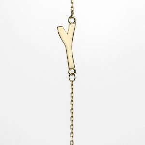 10K Yellow Gold Sideways Initial Y Necklace — product photo
