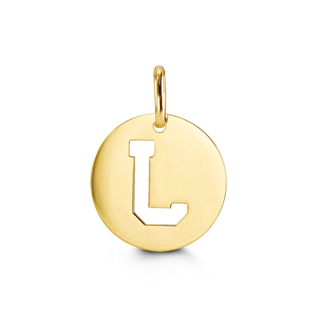 10K Yellow Gold Signatures Disc Initial J Pendant — product photo