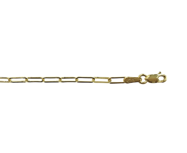 Yellow Gold Solid Paper Clip Chain Necklace — 4.3mm